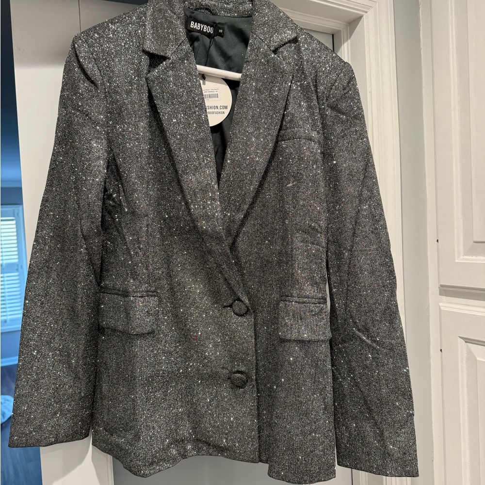 BABYBOO Women's Sparkling Blazer - Silver